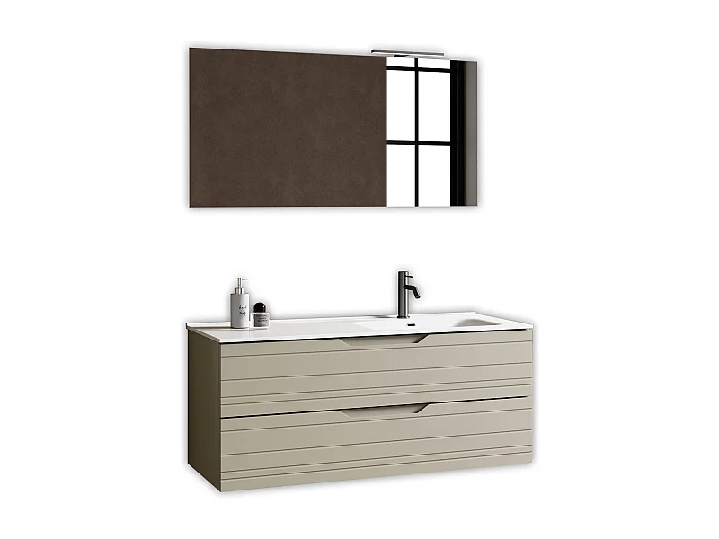 Composición bañera derecha 4 piezas SOLMIRA topo mate