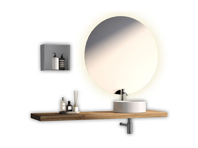 Composition 4 pièces SOLMIRA chêne/blanc