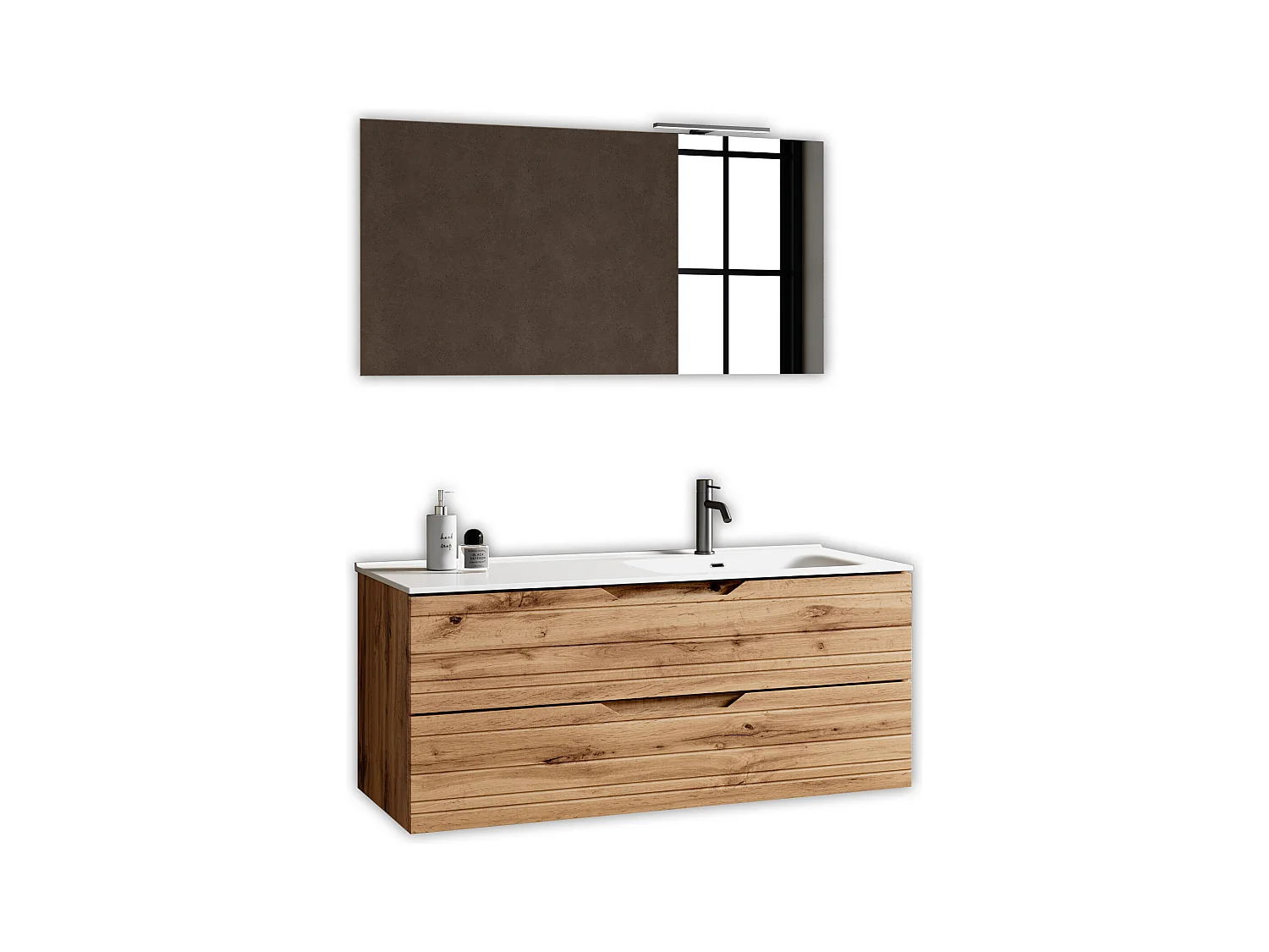 Composição de banheira direita 4 peças SOLMIRA carvalho