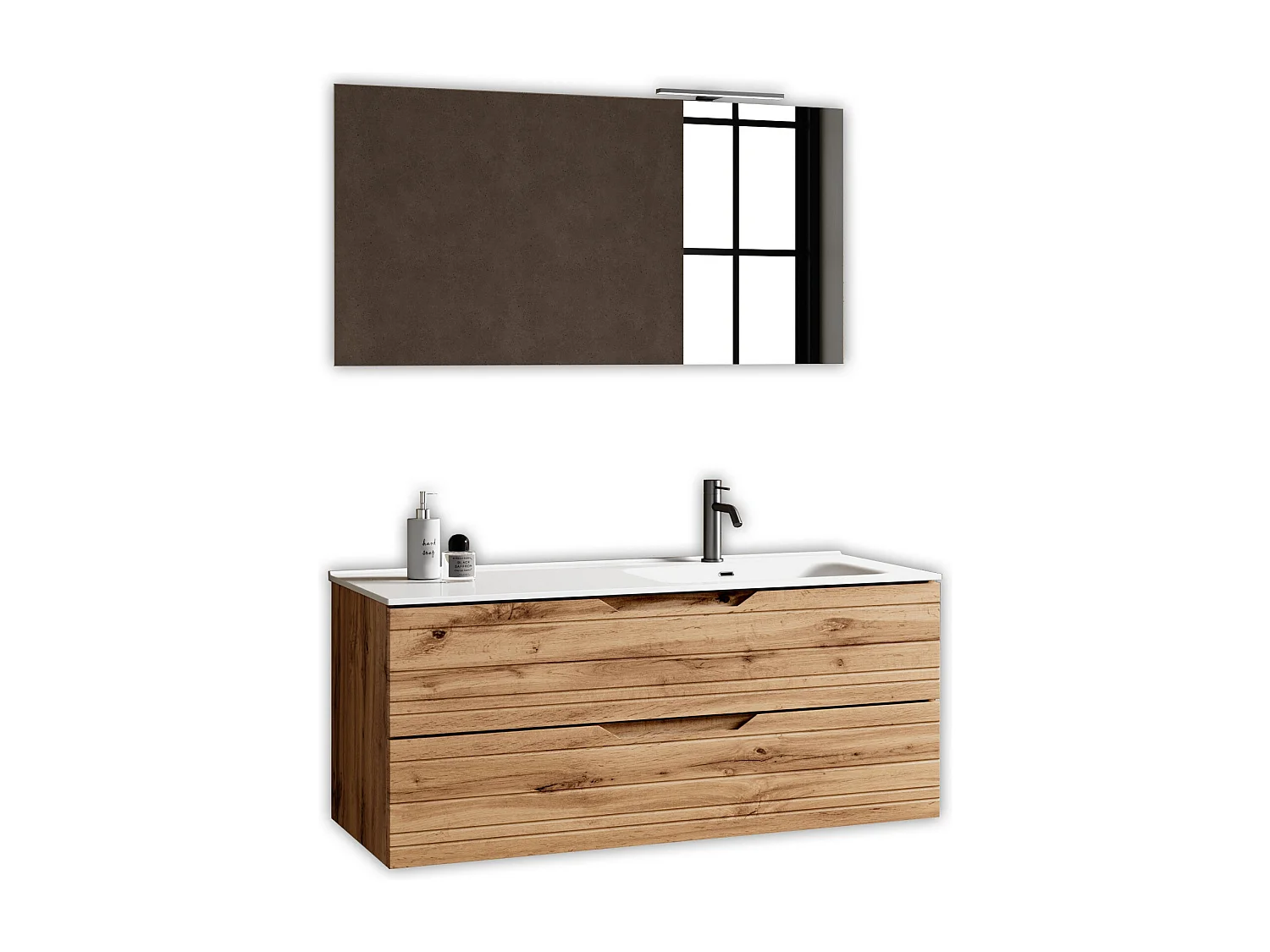 Composizione vasca DX 4 pezzi SOLMIRA quercia