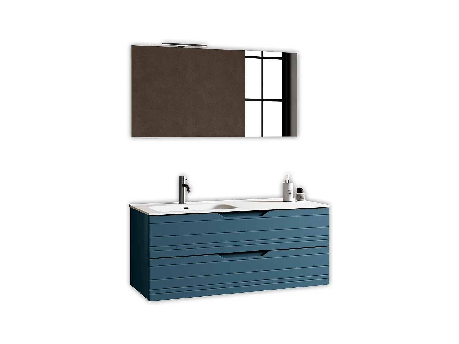 Composizione vasca SX 4 pezzi SOLMIRA blu