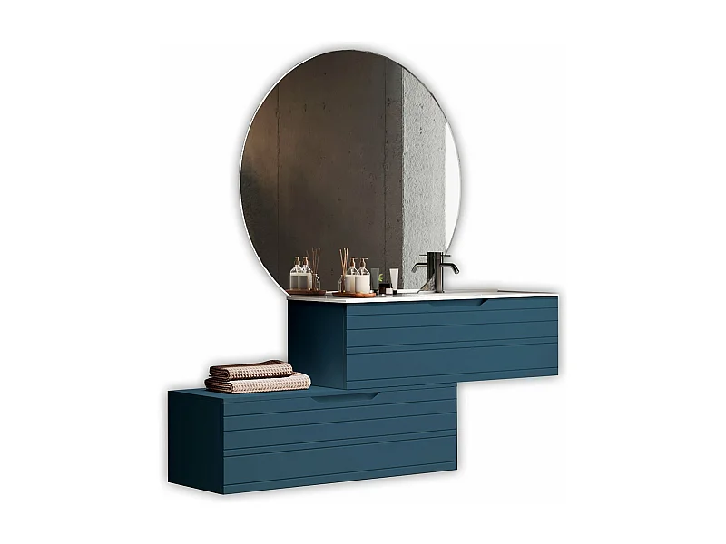 Komposition Badewanne rechts 4-teilig SOLMIRA blau