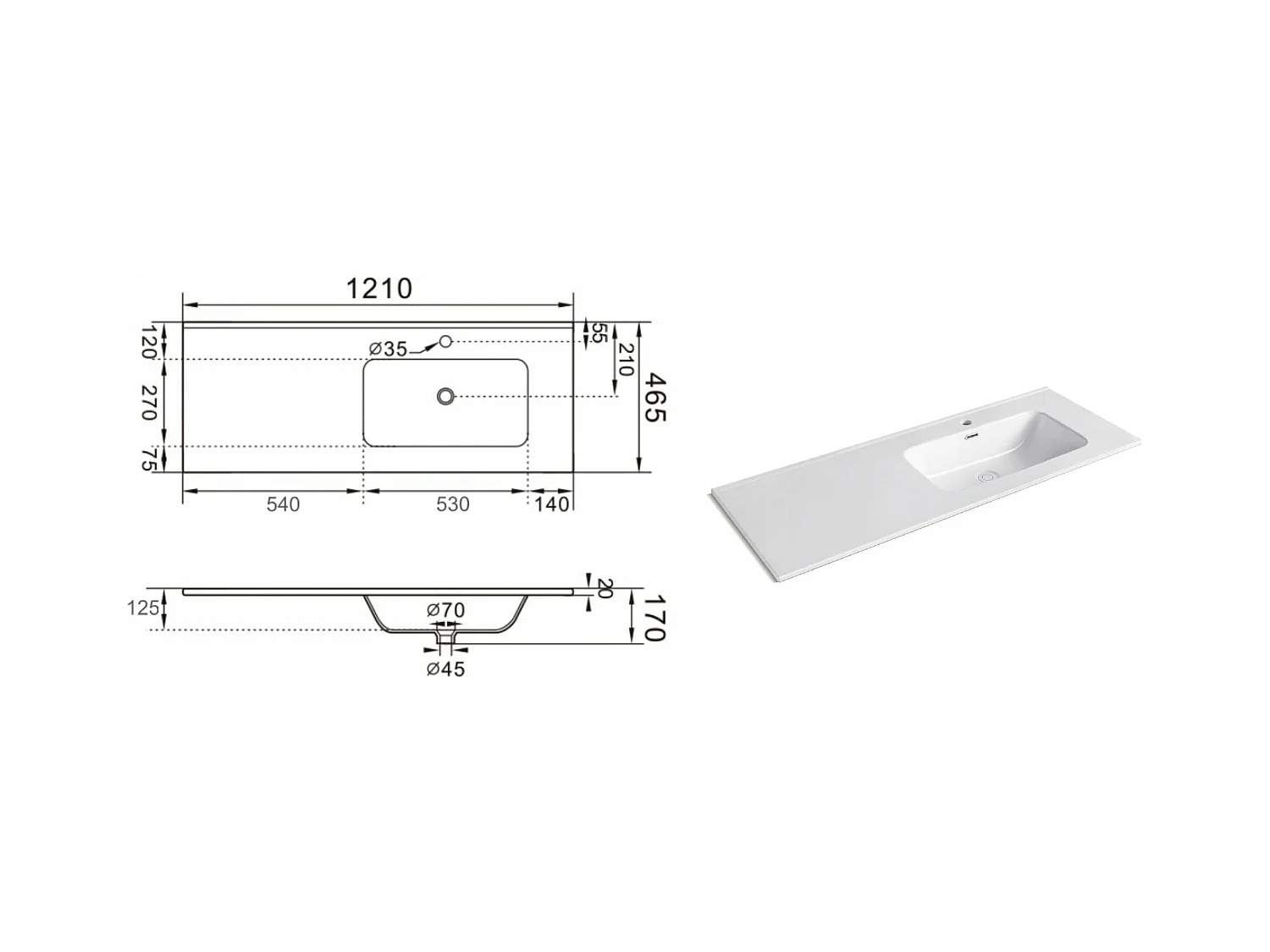 Komposition Badewanne rechts 4-teilig SOLMIRA taubengrau/grau