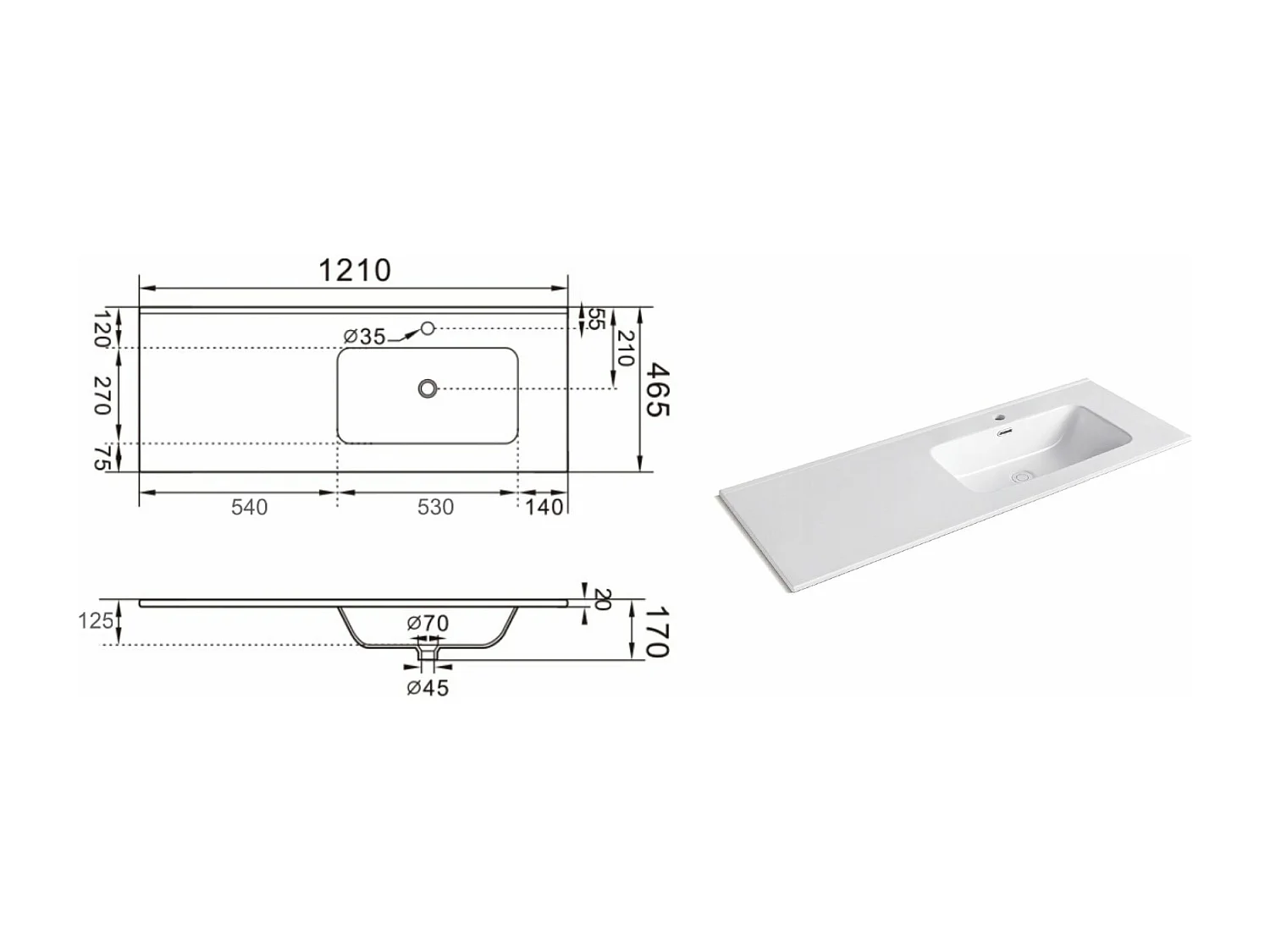 Komposition Badewanne rechts 4-teilig SOLMIRA taubengrau/grau