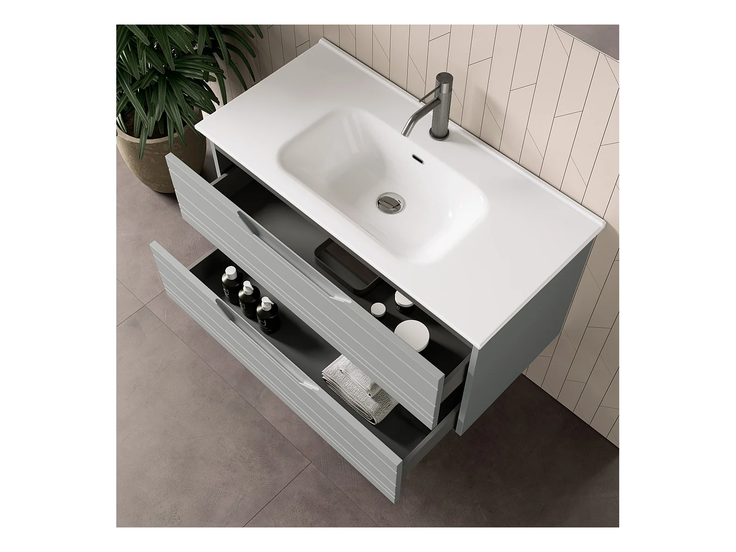 Composition 4 pièces SOLMIRA gris