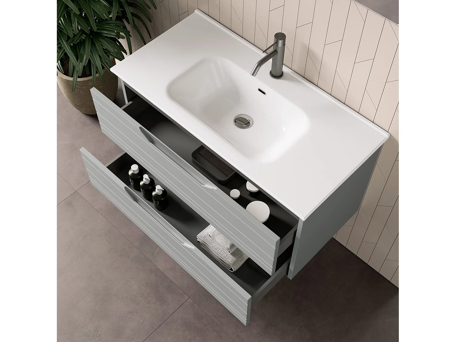 4-teiliges Set SOLMIRA grau