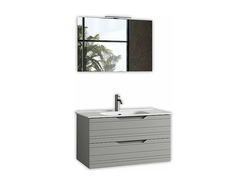 Composizione 4 pezzi SOLMIRA grigio