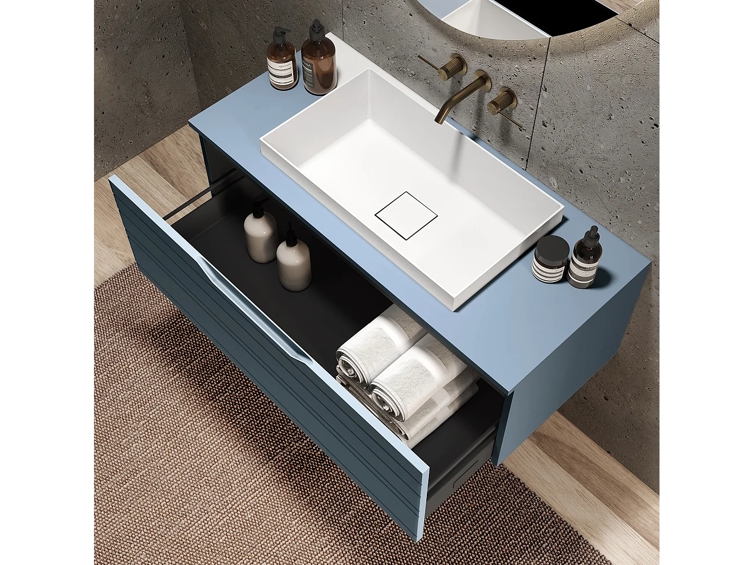 3-teiliges Set SOLMIRA tiffanyblau