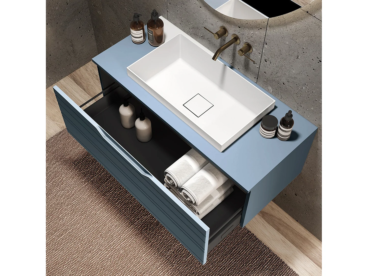 3-teiliges Set SOLMIRA tiffanyblau