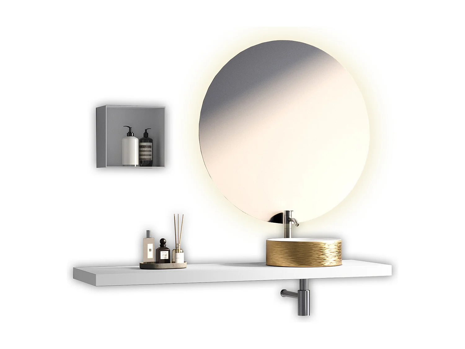 Komposition 4-teilig SOLMIRA weiß/gold