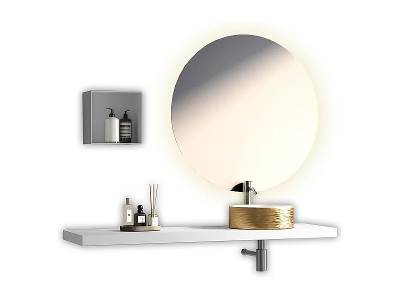 Composition 4 pièces SOLMIRA blanc/or