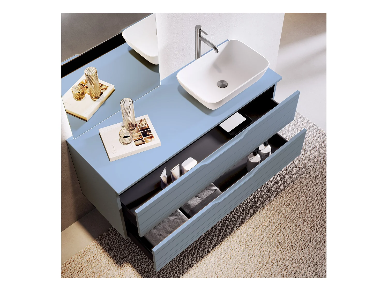 Composition 4 pièces SOLMIRA bleu Tiffany