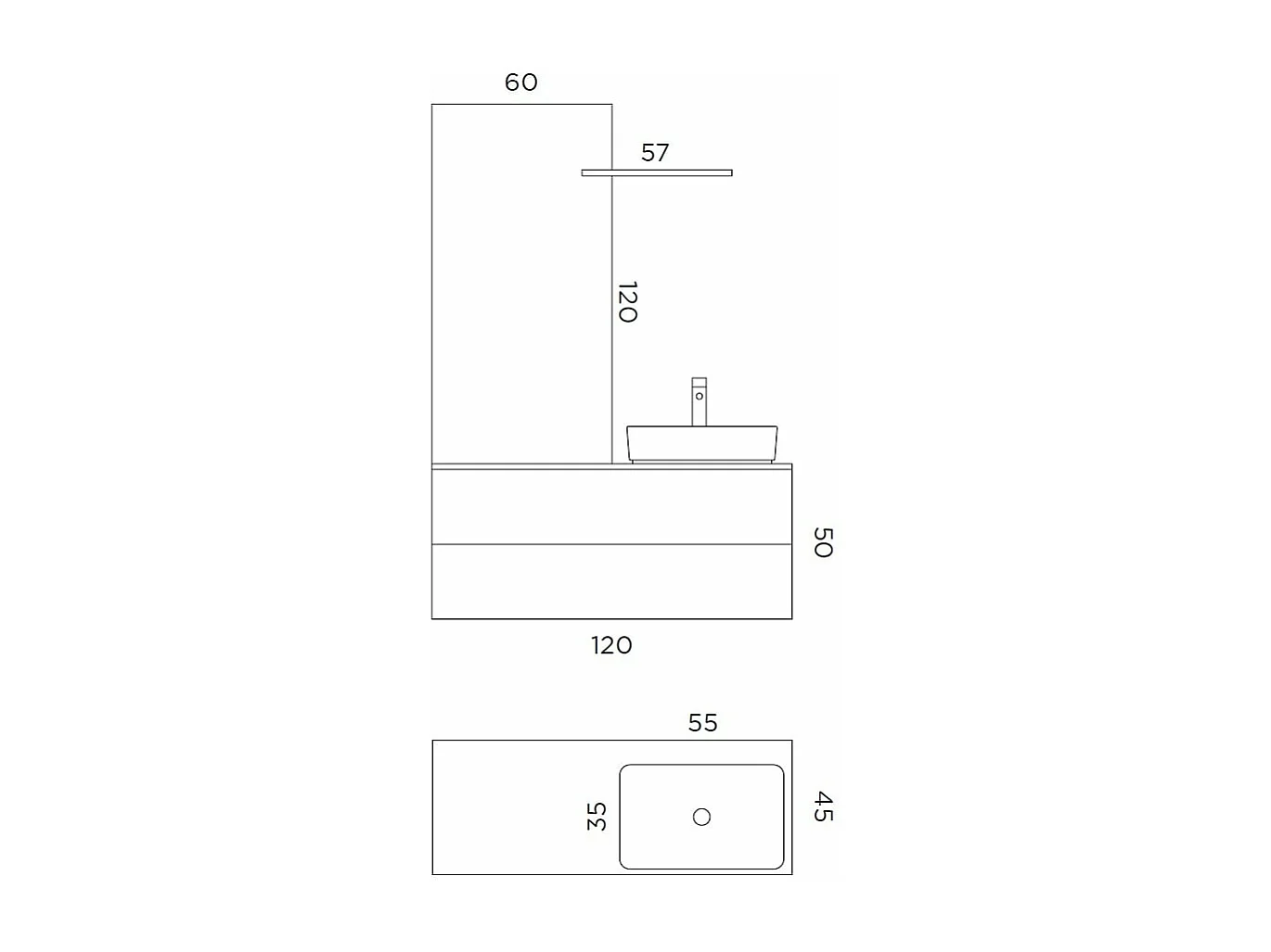 Komposition 4-teilig SOLMIRA Tiffanyblau