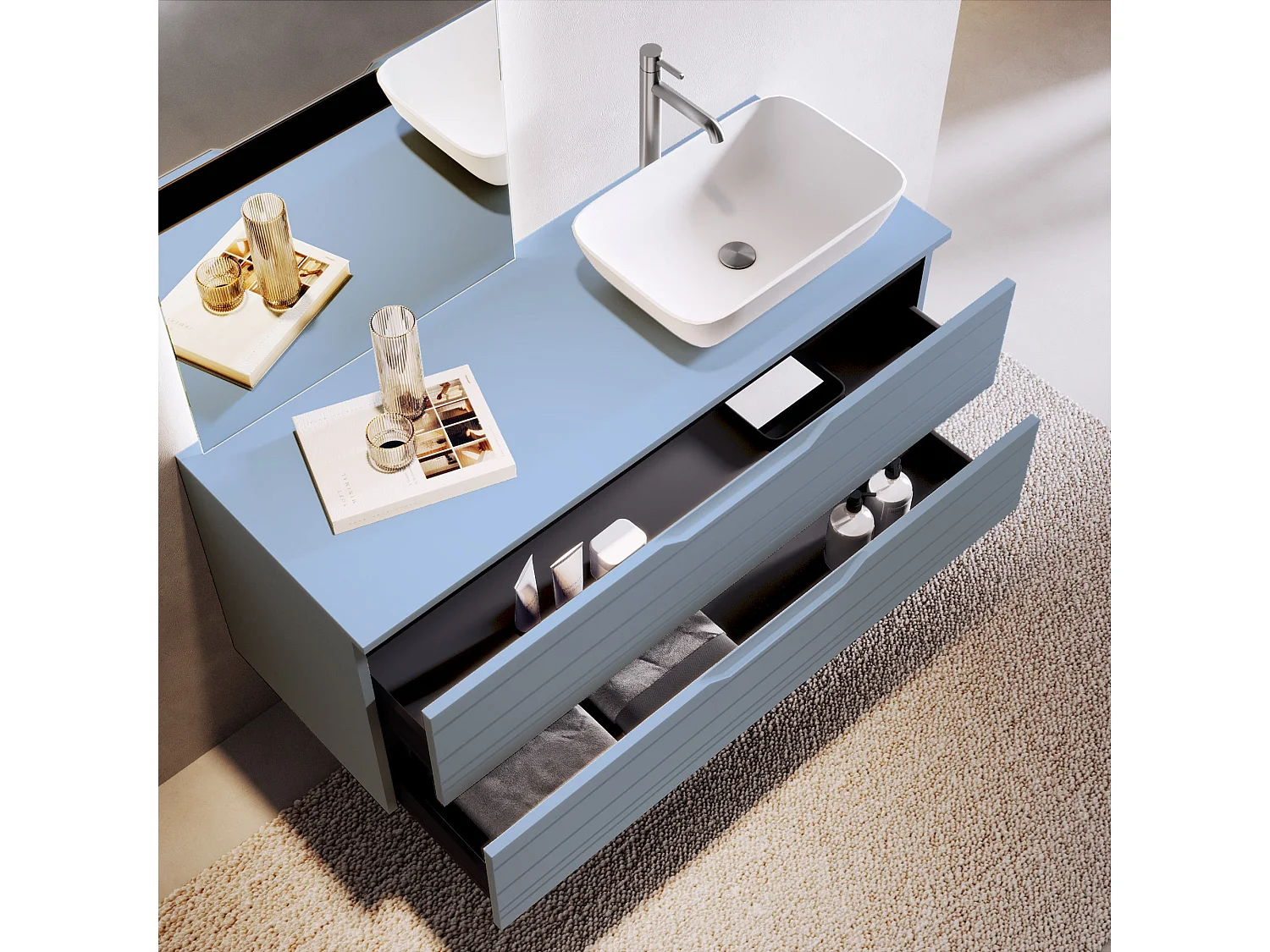 Komposition 4-teilig SOLMIRA Tiffanyblau