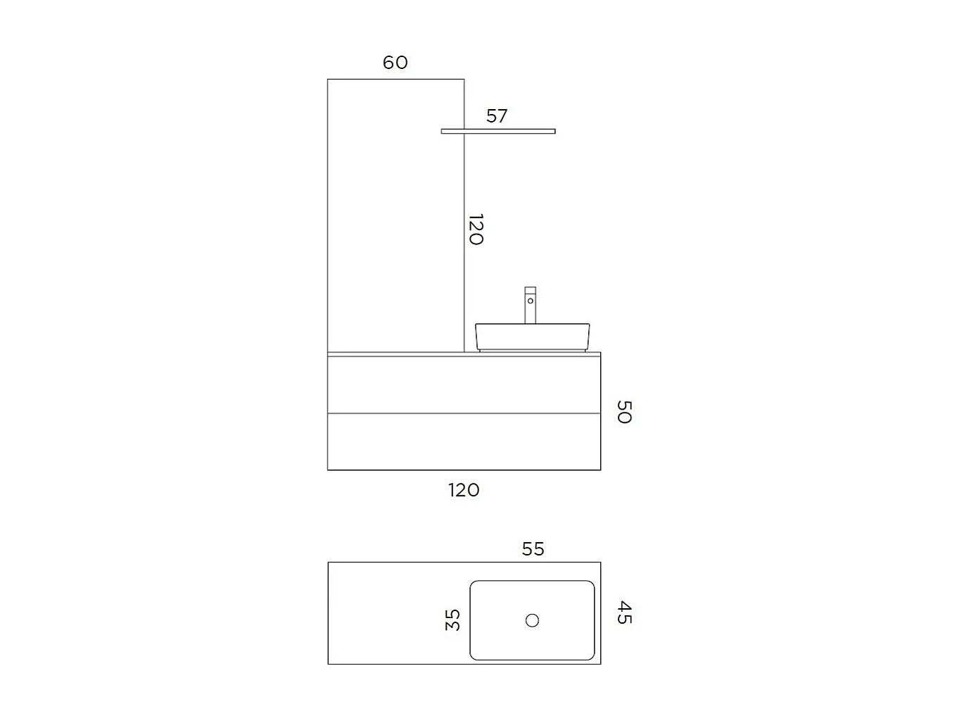 Komposition 4-teilig SOLMIRA Tiffanyblau