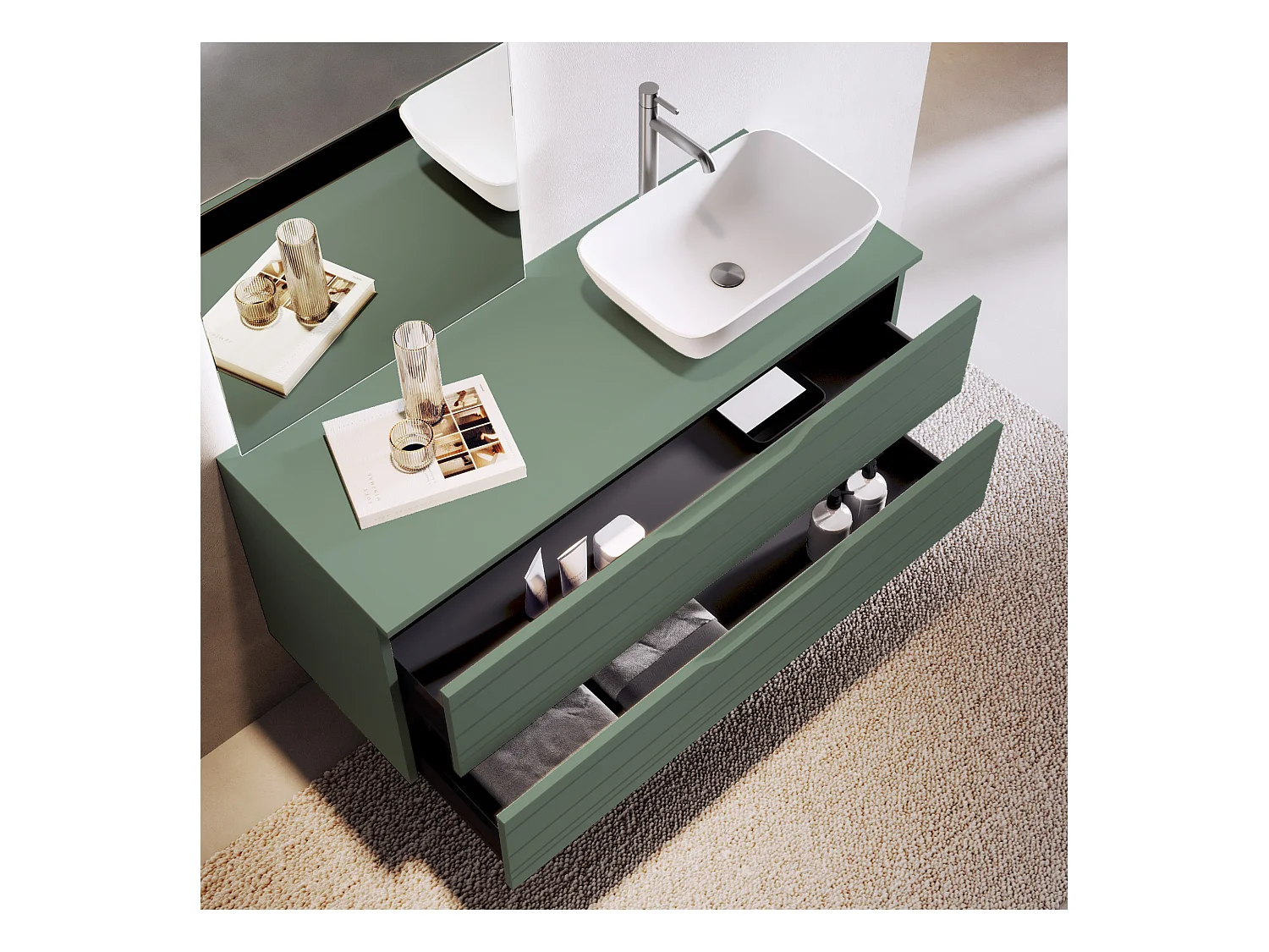 Composition 4 pièces SOLMIRA vert sauge