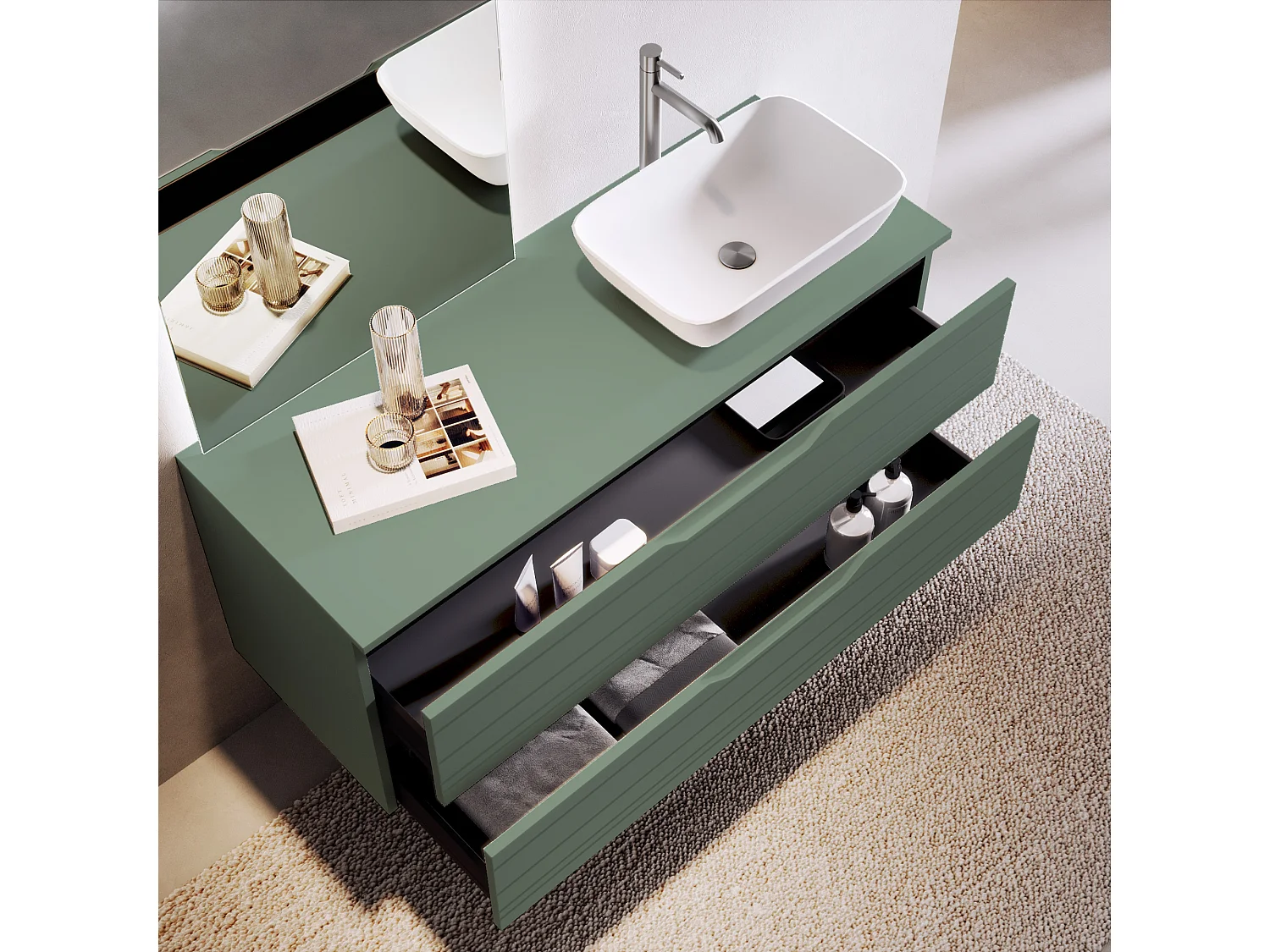 Composición de 4 piezas SOLMIRA verde salvia