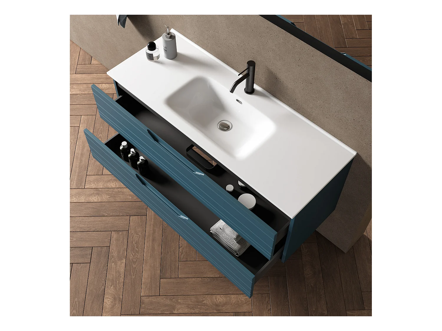 Composition 4 pièces SOLMIRA bleu