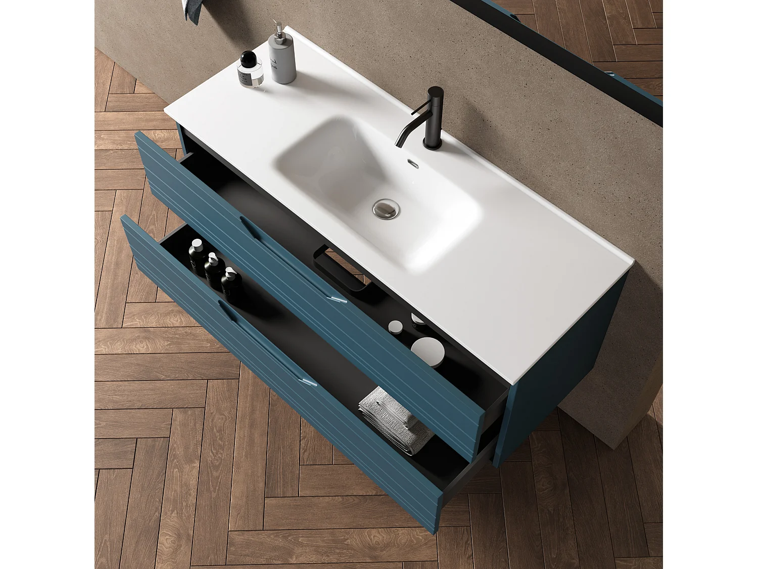 Composition 4 pièces SOLMIRA bleu