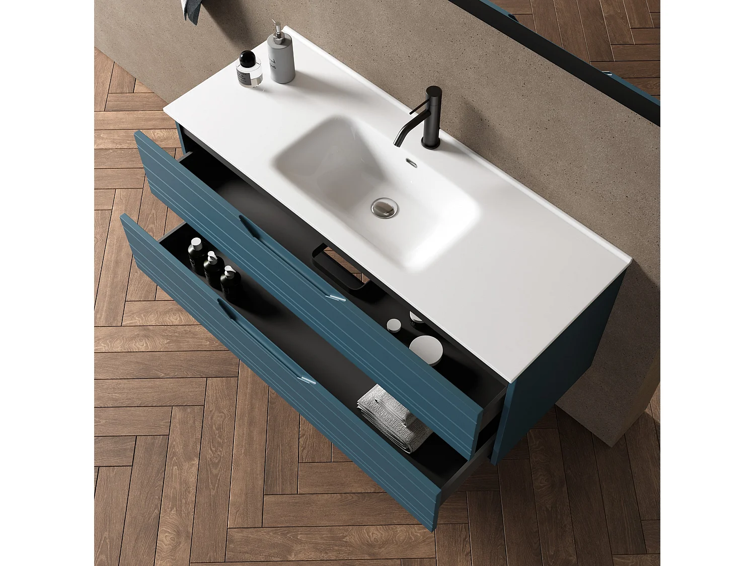 Composition 4 pièces SOLMIRA bleu