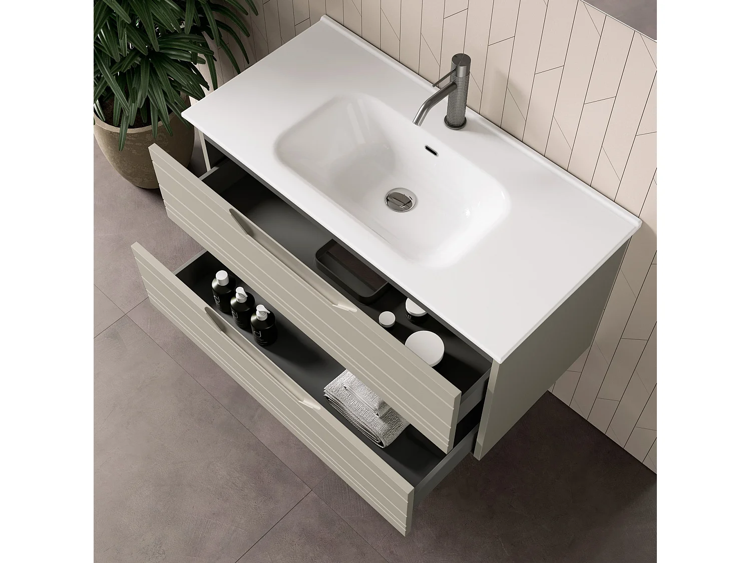 4-teiliges Set SOLMIRA taupe