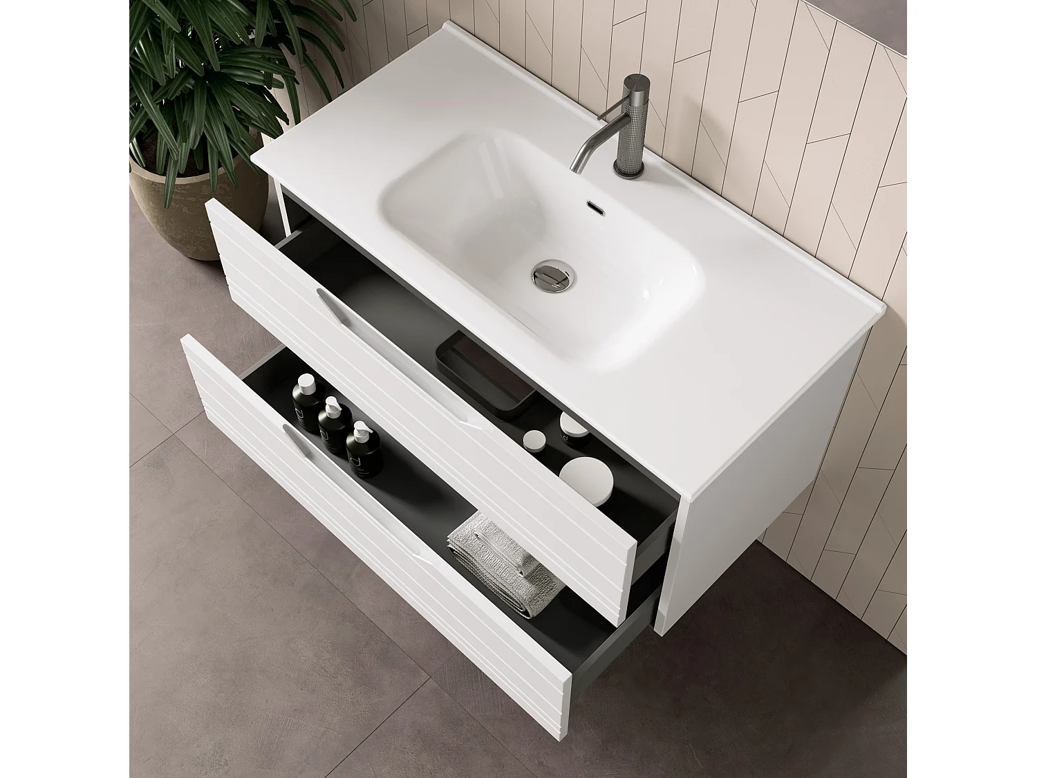 Composição 4 peças SOLMIRA Branco mate