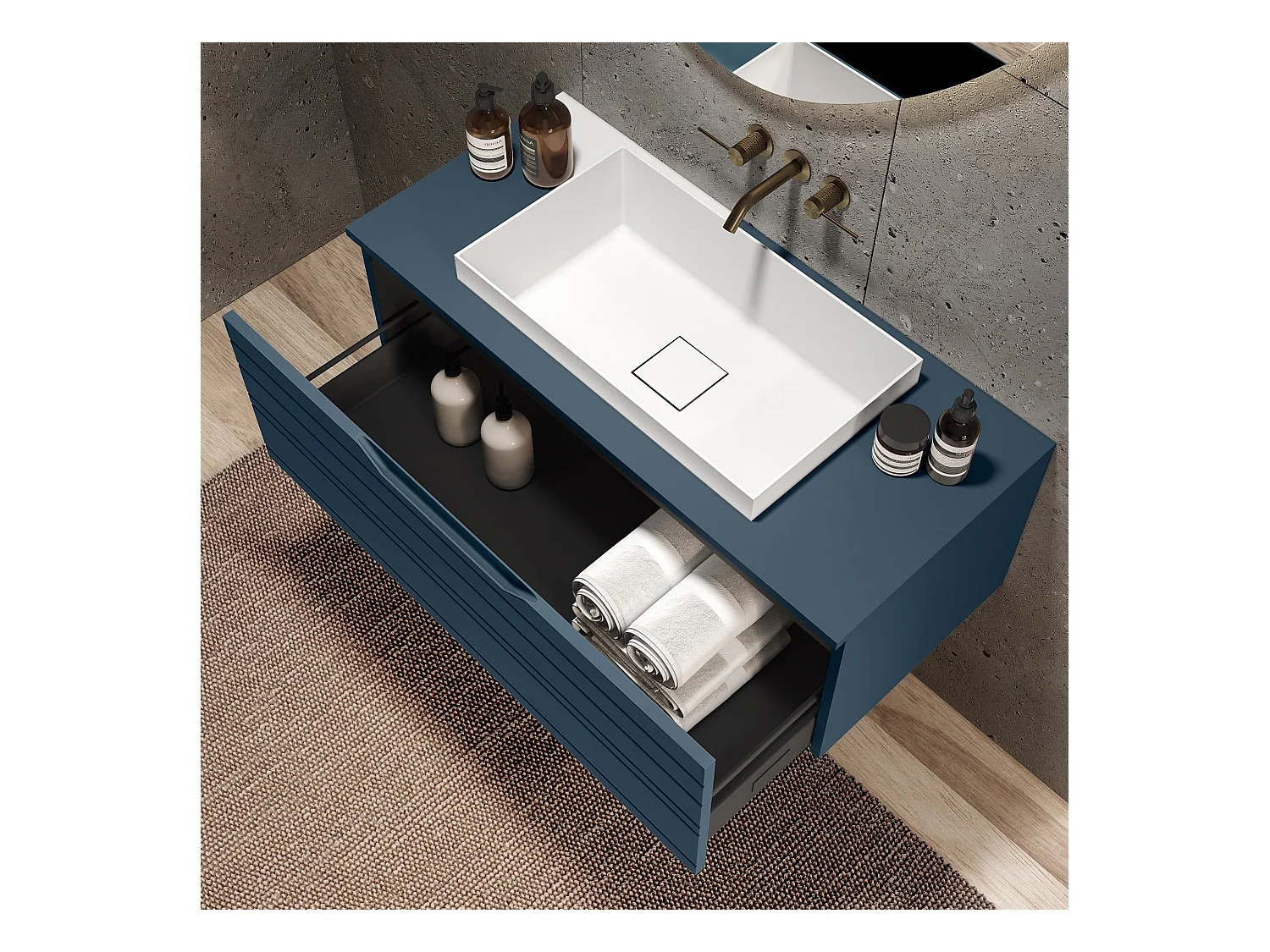 Composition 3 pièces SOLMIRA bleu