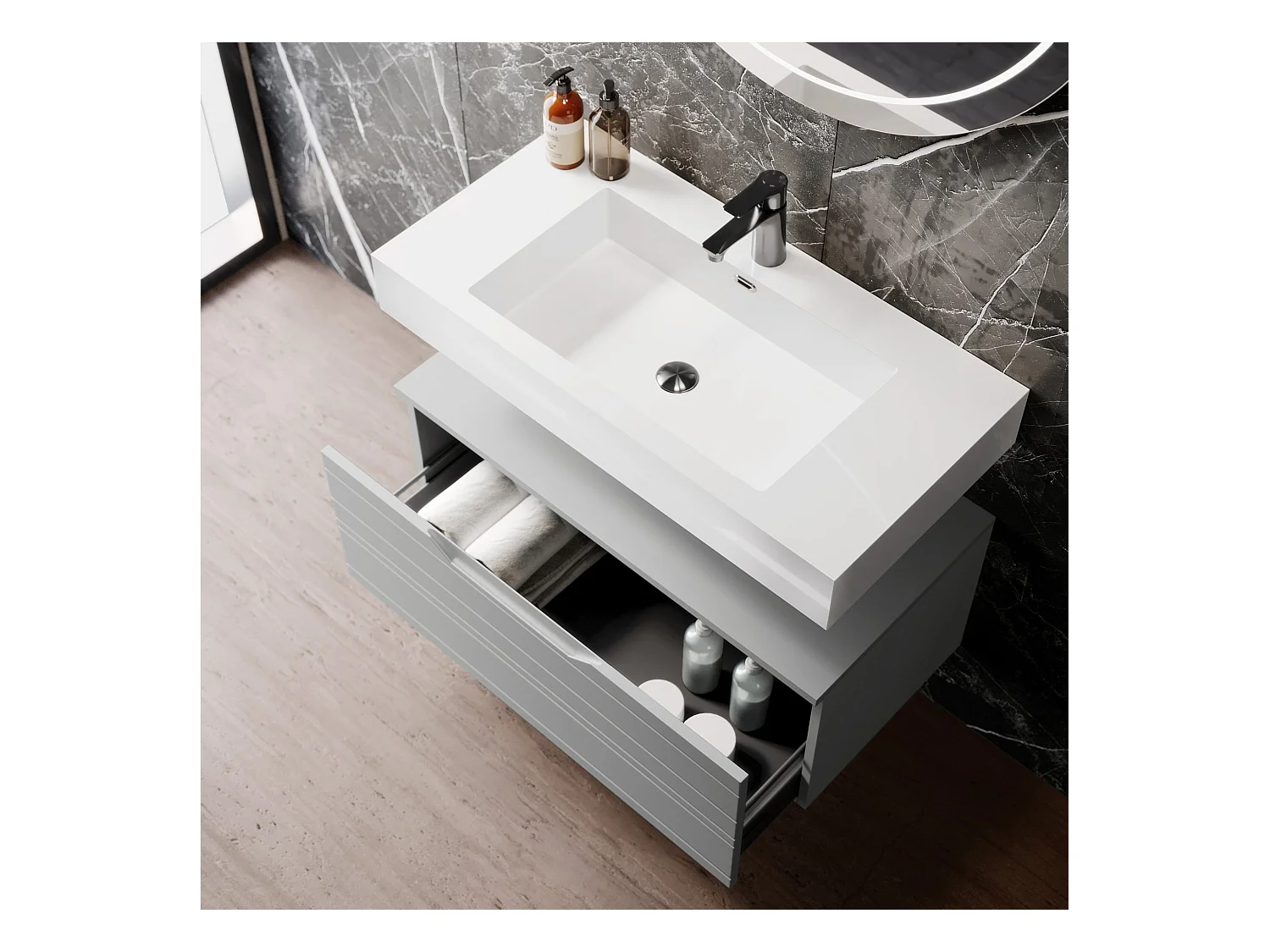 Composition 3 pièces SOLMIRA gris