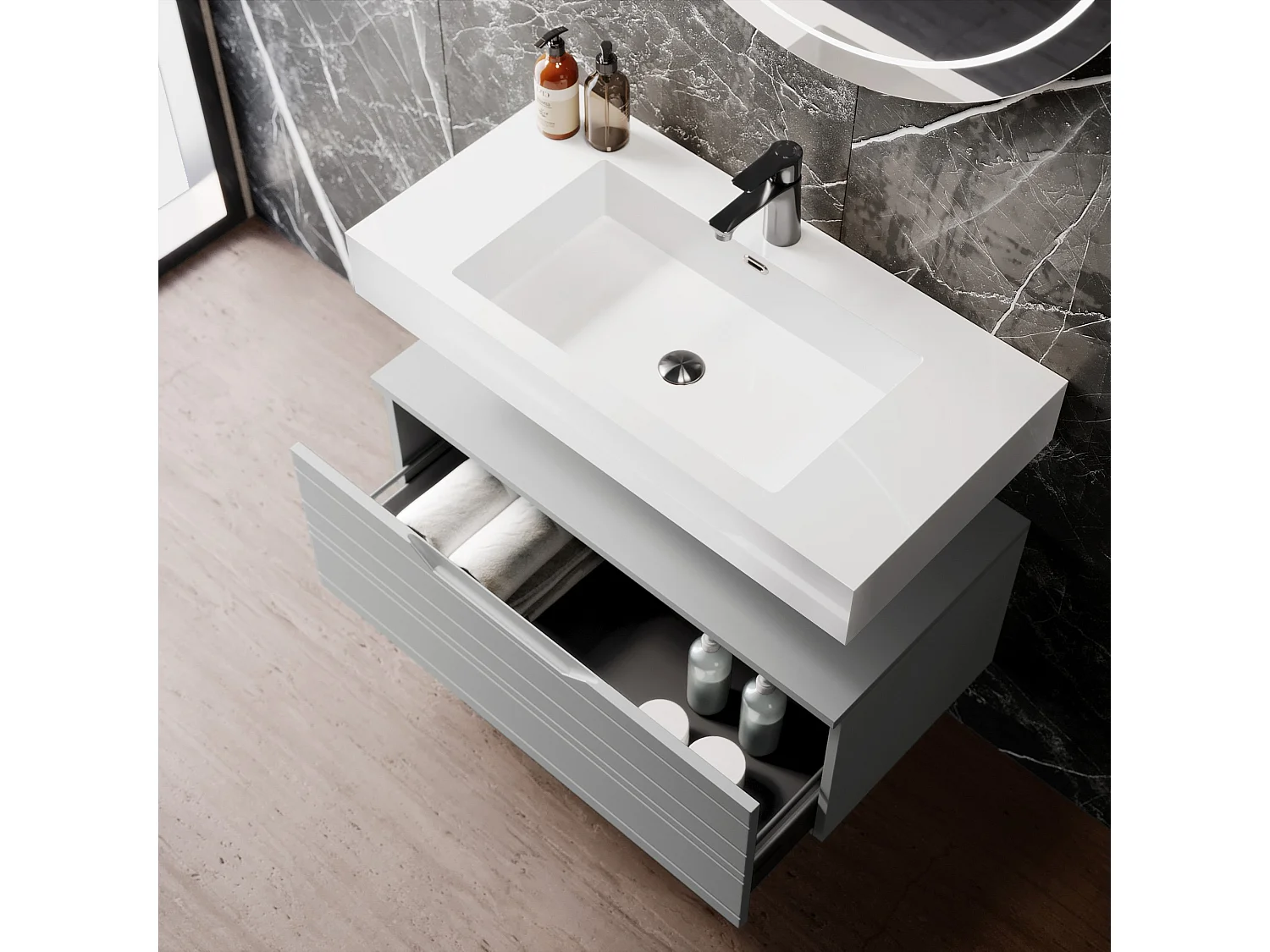 Composition 3 pièces SOLMIRA gris