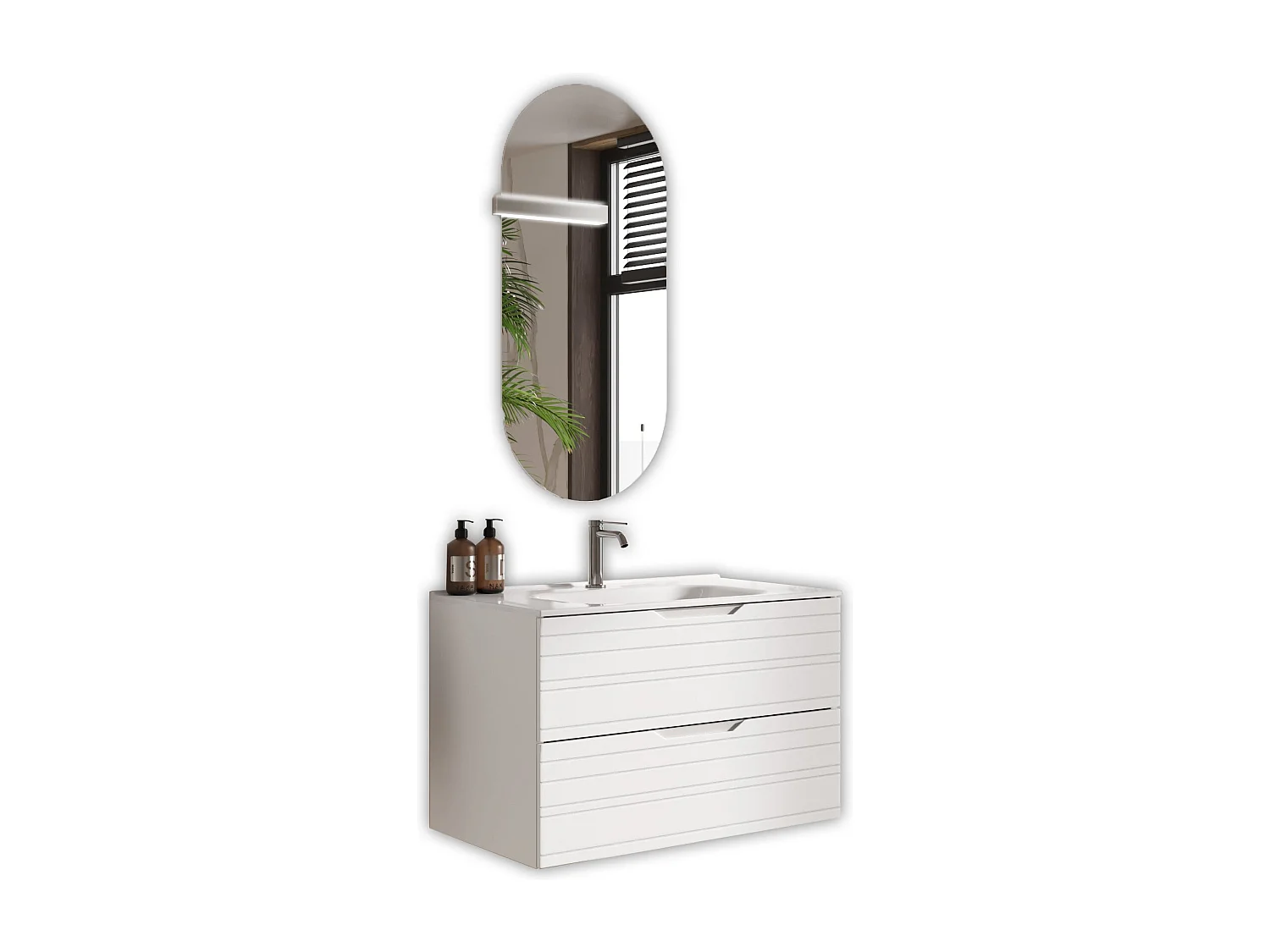 Composition 4 pièces SOLMIRA blanc mat