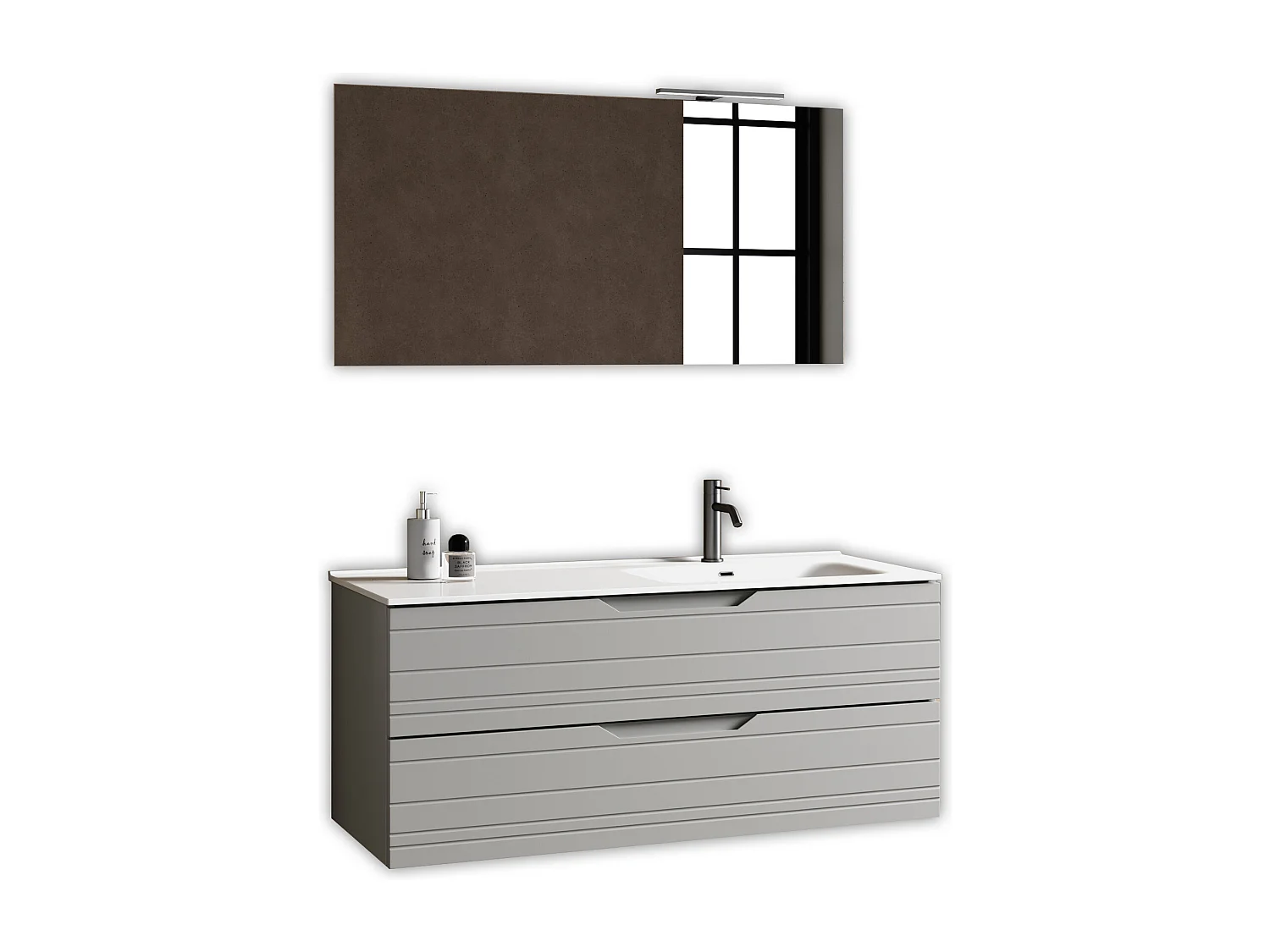 Composición bañera derecha 4 piezas SOLMIRA gris