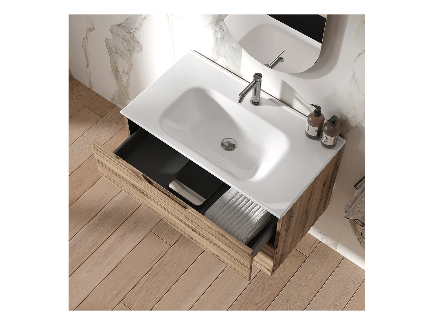 Composition 4 pièces SOLMIRA chêne