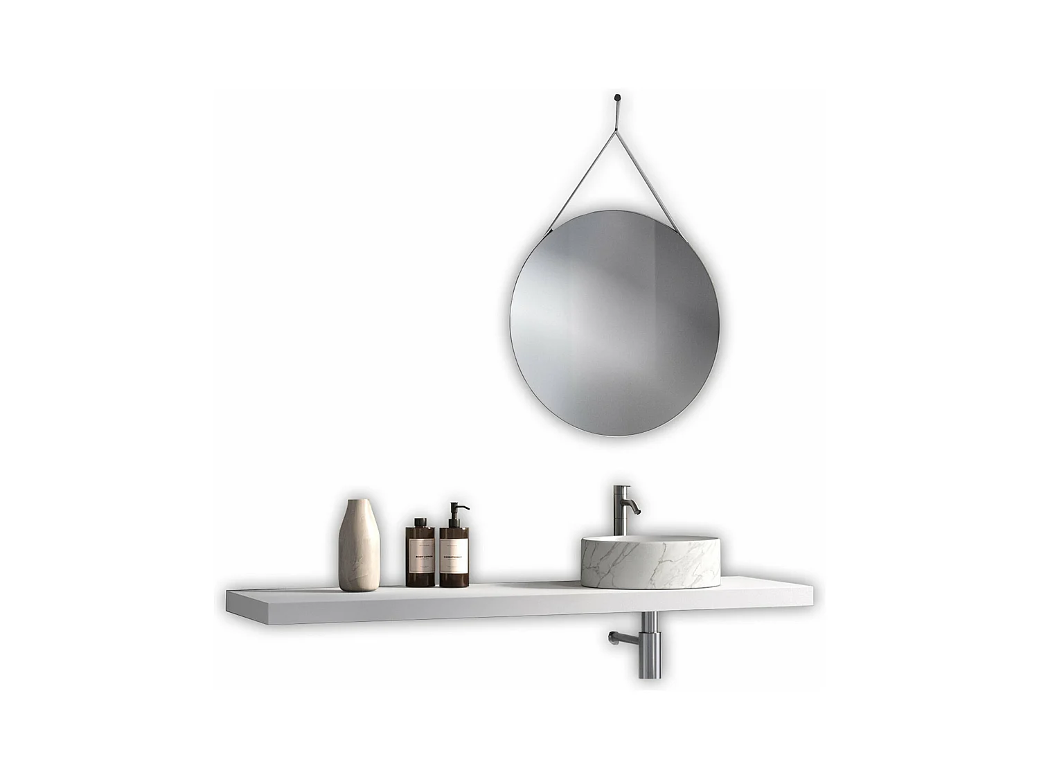 Composition 3 pièces SOLMIRA blanc/calacatta