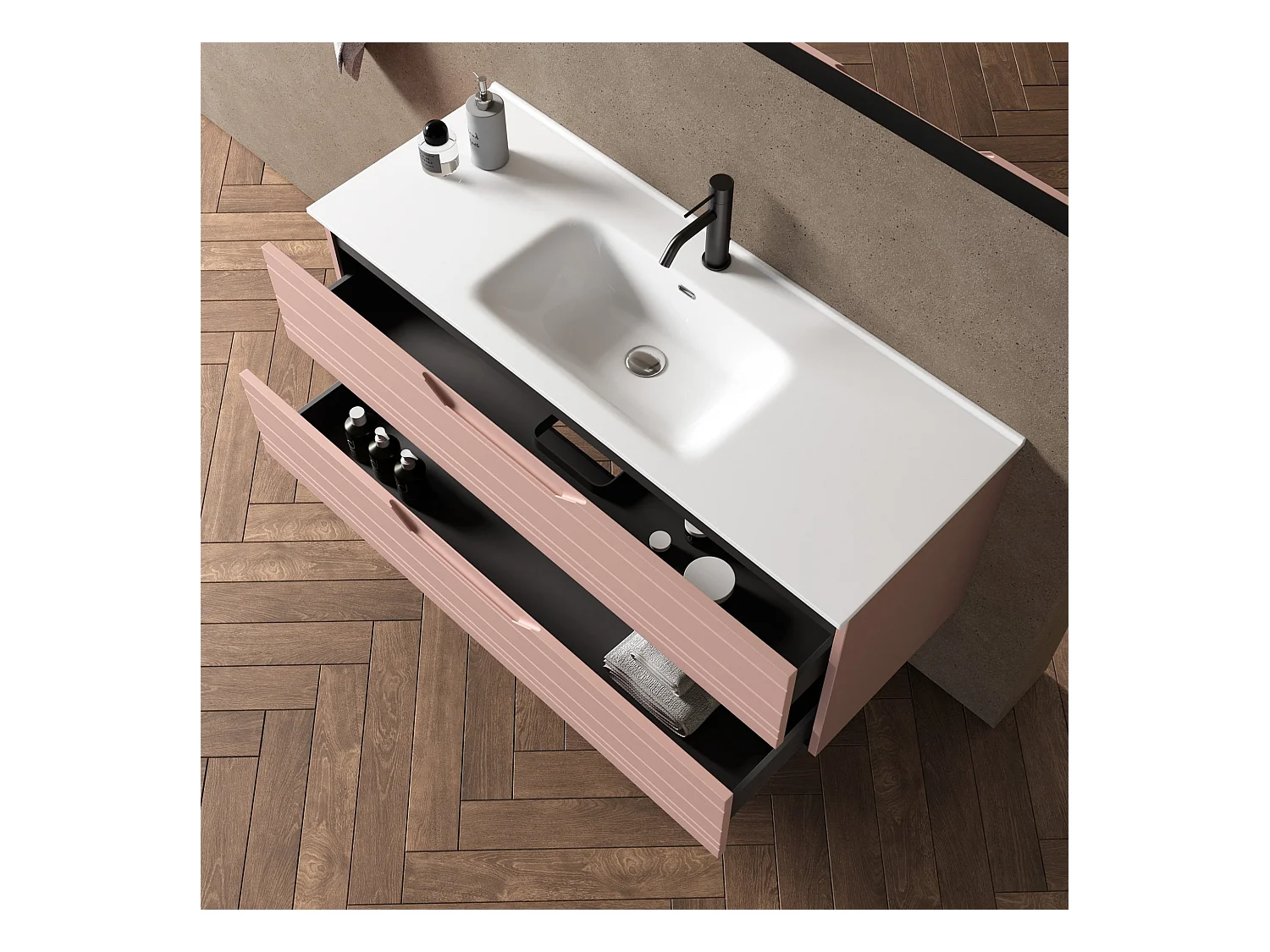 Composition 4 pièces SOLMIRA rose poudré