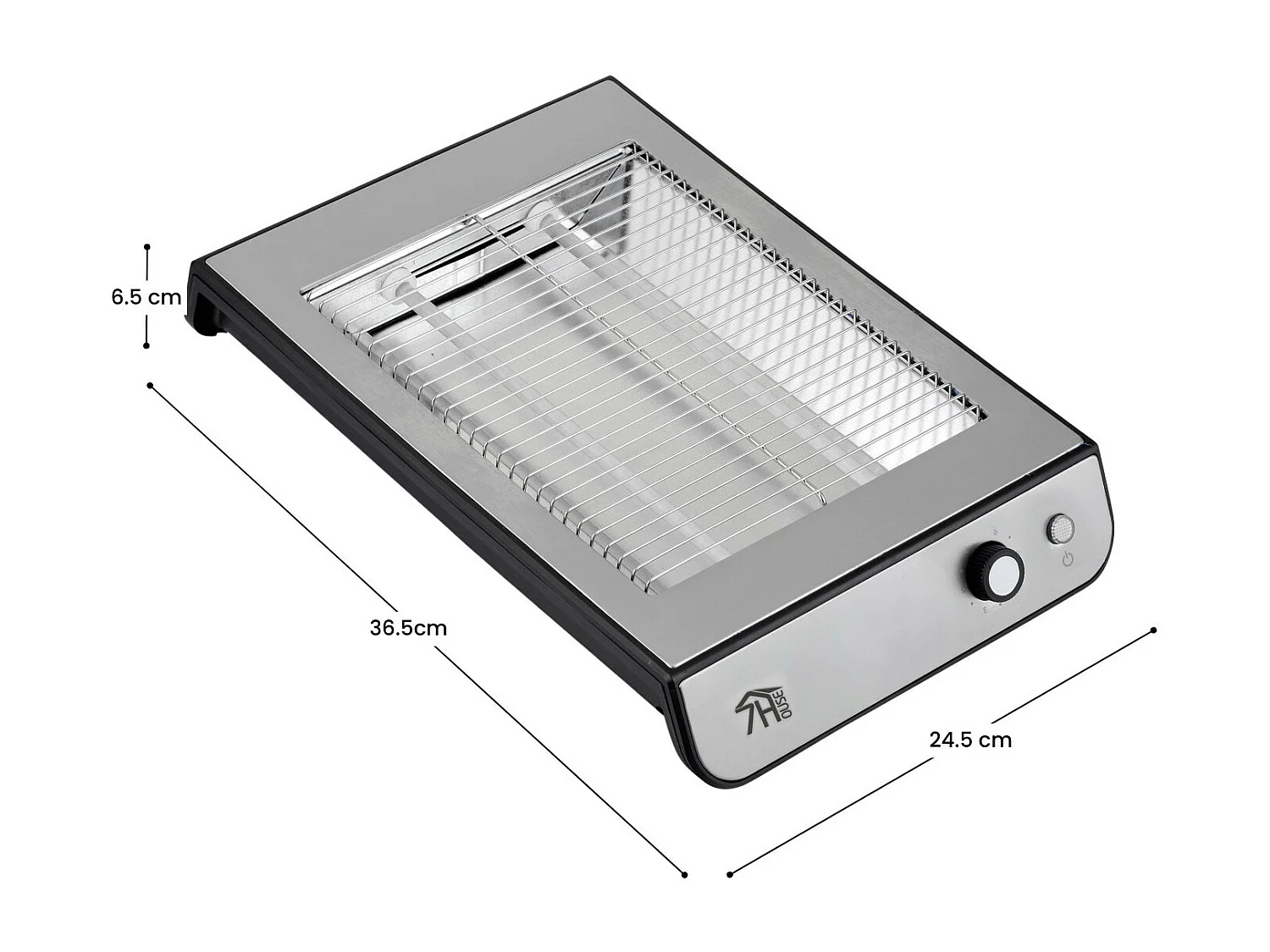Grille-pain horizontal 600 W avec 6 niveaux de température QuickToast 7house