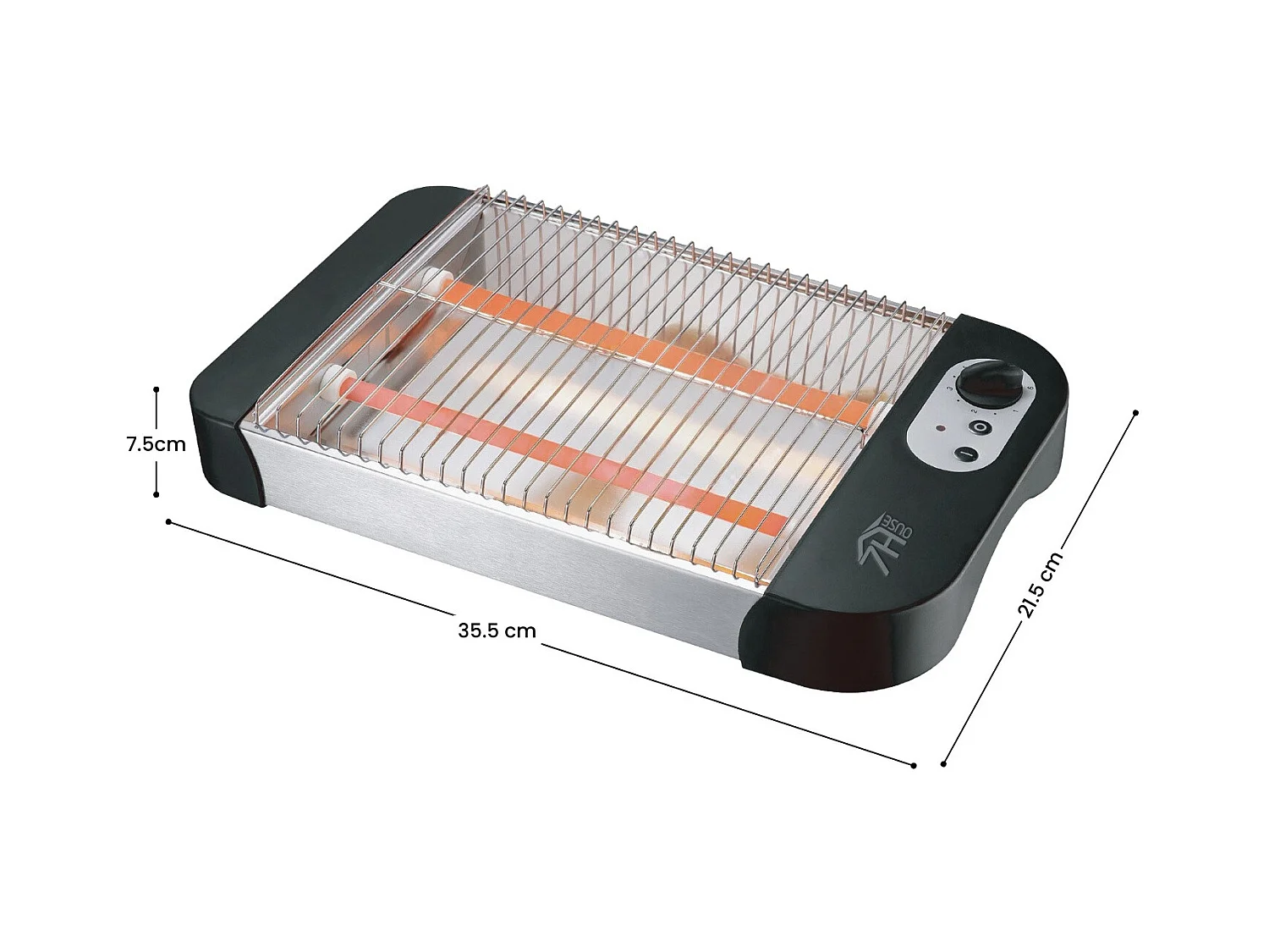 Grille-pain horizontal 600 W avec 6 niveaux de température FlatToast 7house
