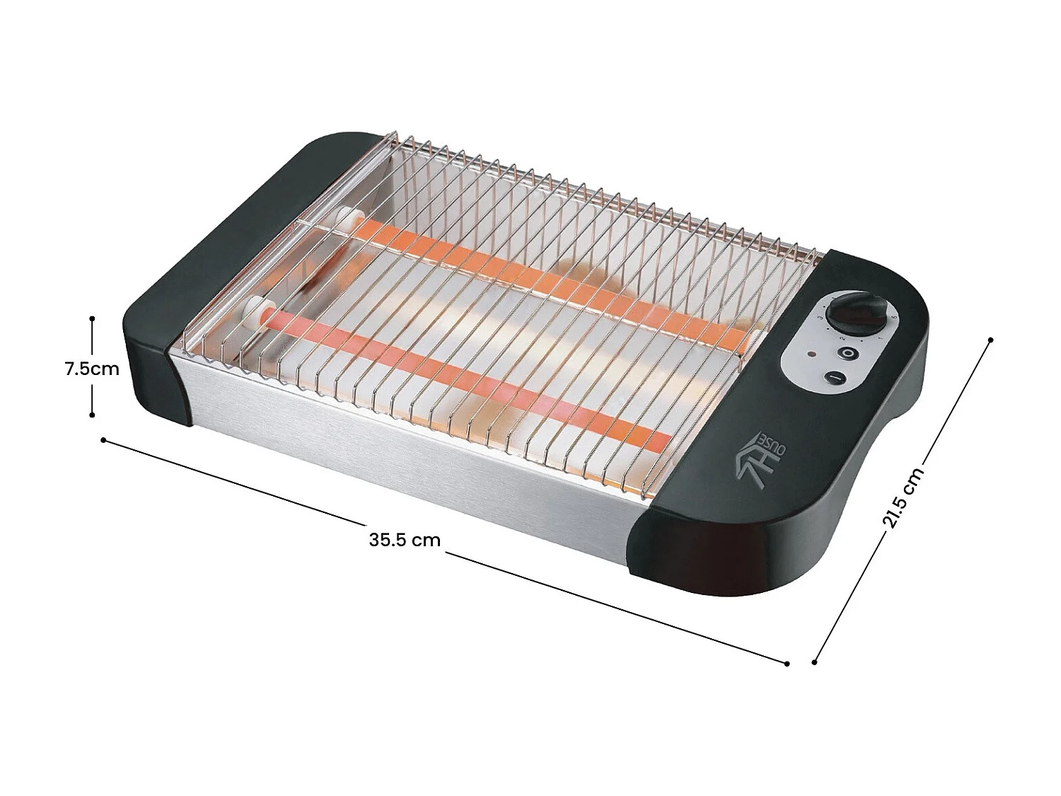 Grille-pain horizontal 600 W avec 6 niveaux de température FlatToast 7house