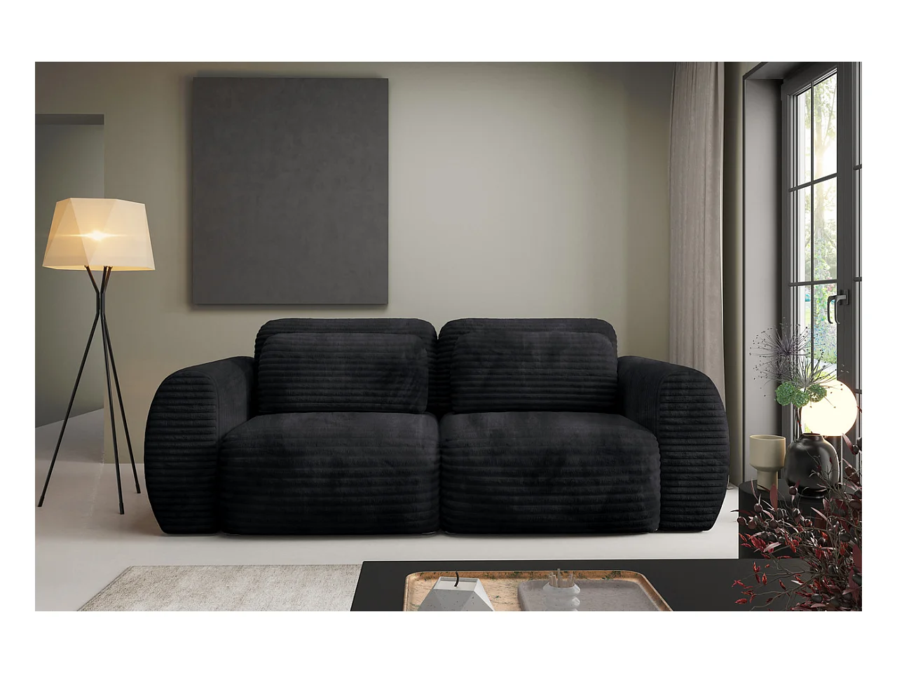 Canapé convertible premium CLOUD Noir