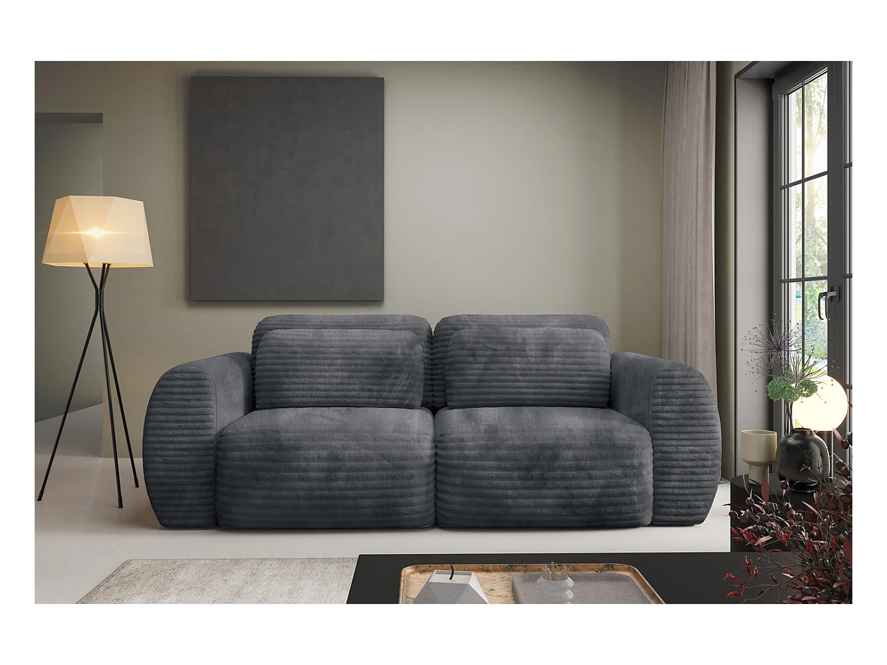 Canapé convertible premium CLOUD Gris anthracite