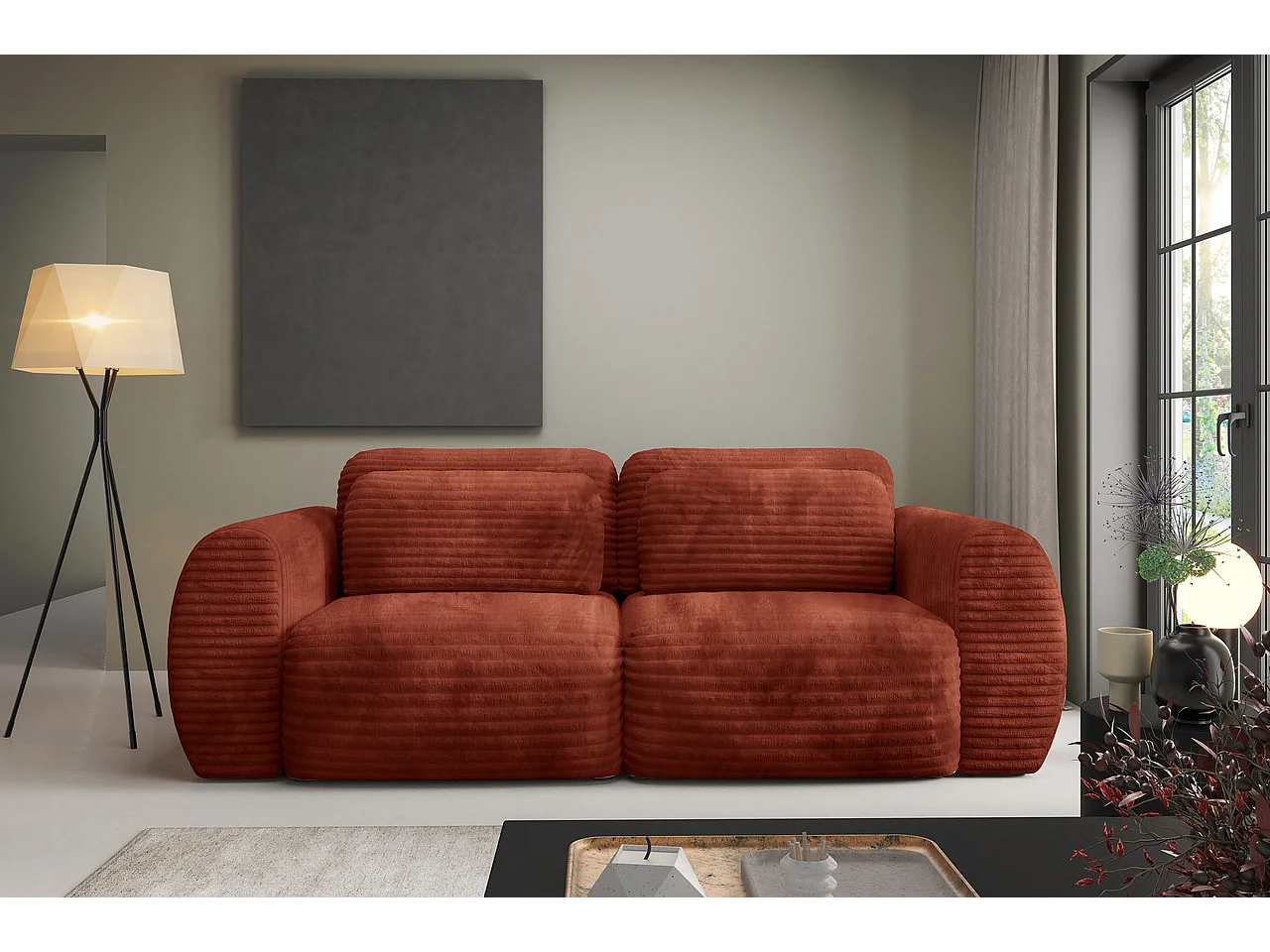 Canapé convertible premium CLOUD Rouge