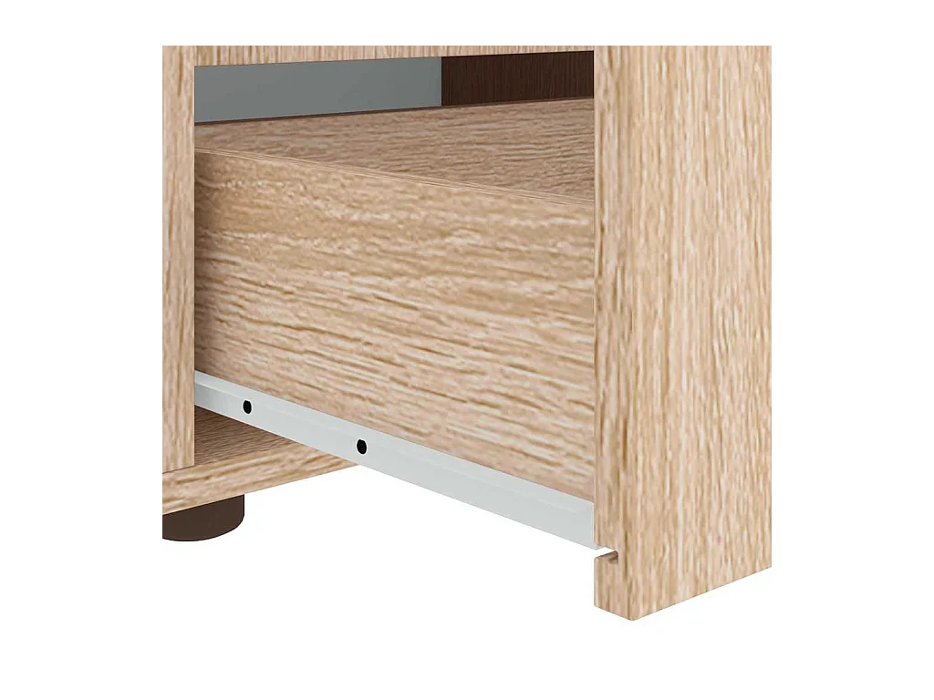 Mebel TV VISNES Dąb Sonoma 100x40x38 cm Drewno Inżynieryjne z Przechowywaniem i Montażem na Ścianie