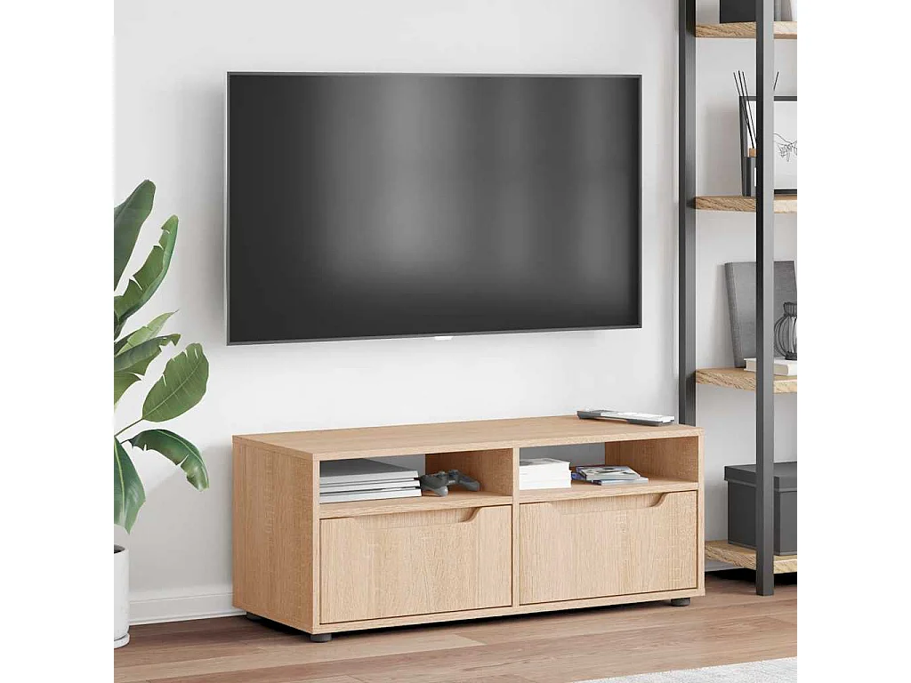 Tv-meubel VISNES 100x40x38 cm bewerkt hout sonoma eikenkleurig