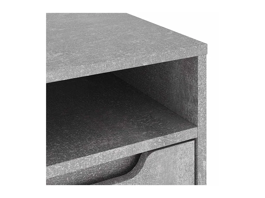 Mebel TV VISNES Szary Beton 100x40x38 cm Z Drewna Inżynieryjnego Z Przechowywaniem i Montażem na Ścianie