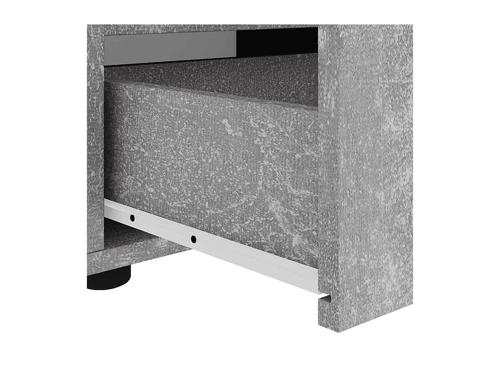 Mebel TV VISNES Szary Beton 100x40x38 cm Z Drewna Inżynieryjnego Z Przechowywaniem i Montażem na Ścianie