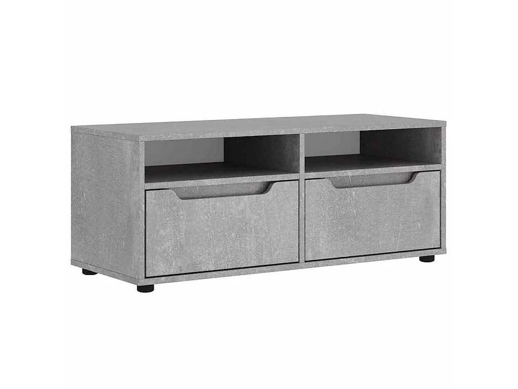 Meuble TV VISNES gris béton 100x40x38 cm bois d'ingénierie
