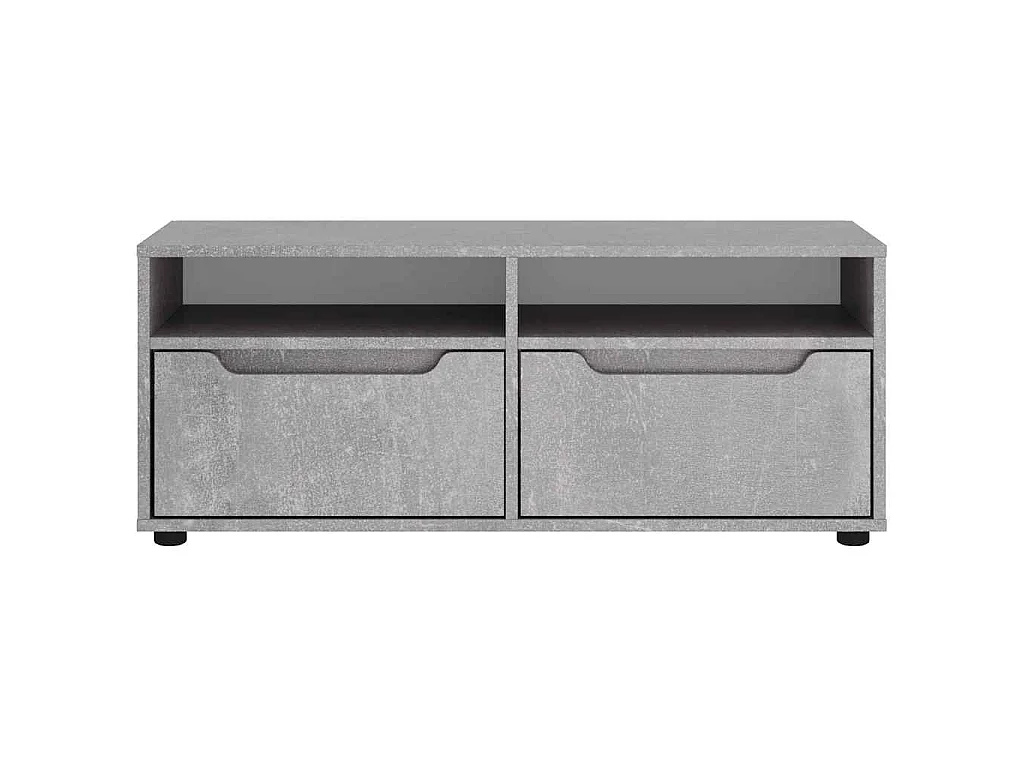 Meuble TV VISNES gris béton 100x40x38 cm bois d'ingénierie