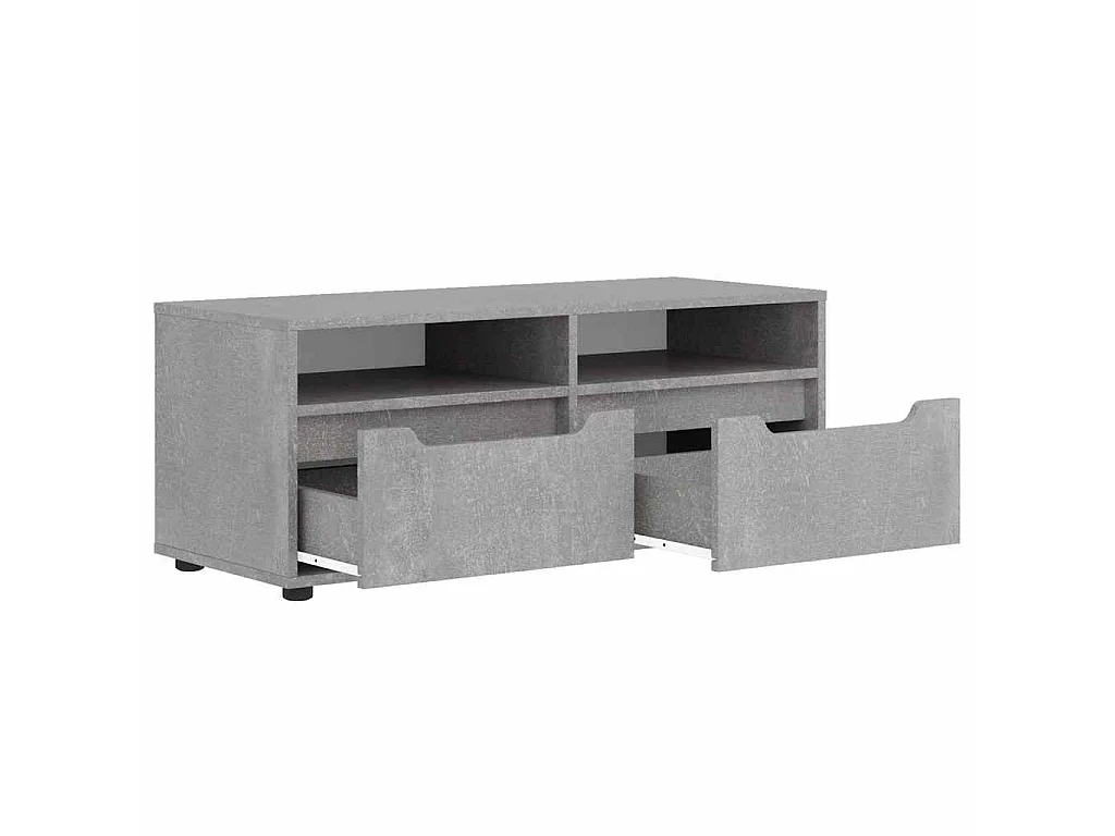 Meuble TV VISNES gris béton 100x40x38 cm bois d'ingénierie