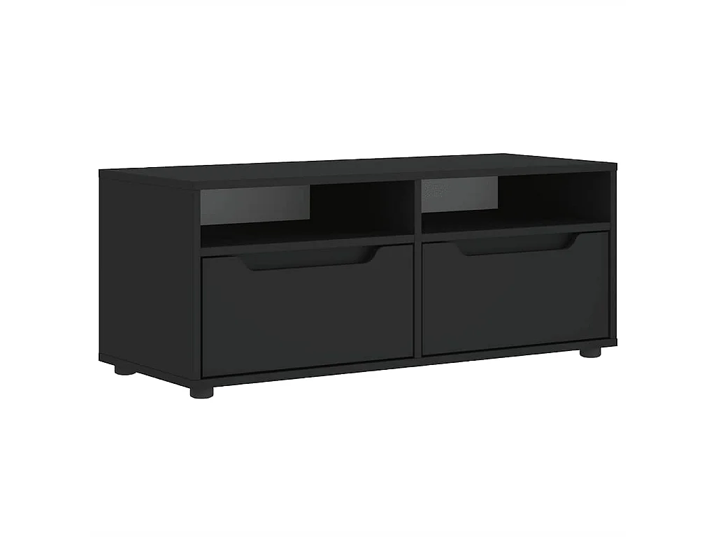 Meuble TV VISNES noir 100x40x38 cm bois d'ingénierie