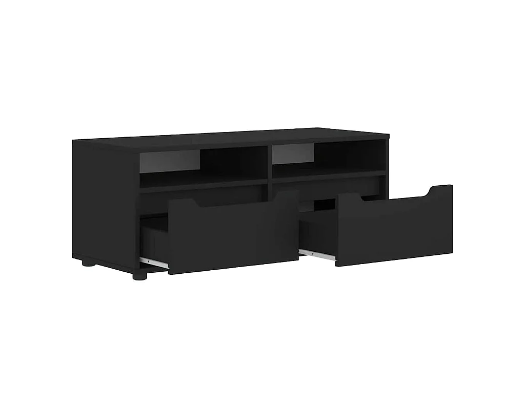 Meuble TV VISNES noir 100x40x38 cm bois d'ingénierie