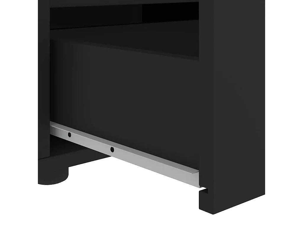 Meuble TV VISNES noir 100x40x38 cm bois d'ingénierie